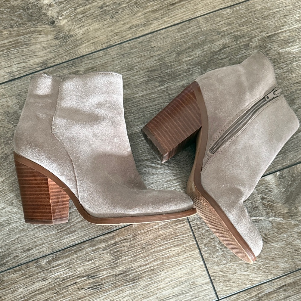 Sole Society Taupe Suede Ankle Booties